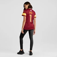 Maillot de match Nike Numéro 1 Bride Bourgogne Washington Commanders pour femme