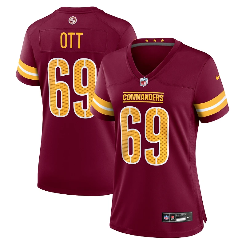 Women's Nike Tyler Ott  Burgundy Washington Commanders Team Game Jersey