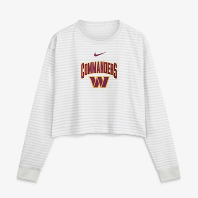 Haut court ample Nike Washington Commanders blanc pour femme