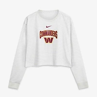 Haut court ample Nike Washington Commanders blanc pour femme