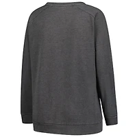 Sweat-shirt raglan délavé à l'acide grande taille pour femme, couleur charbon, Washington Commanders