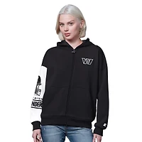 Sweat à capuche zippé noir pour femme Washington Commanders 4th Down