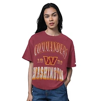 T-shirt surdimensionné pour femme, couleur bordeaux chiné, des Washington Commanders, du Temple de la renommée