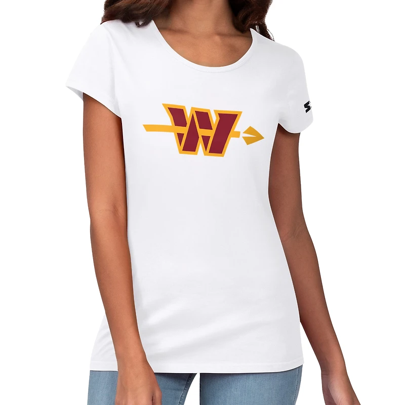 T-shirt Starter blanc pour femmes Washington Commanders Endzone
