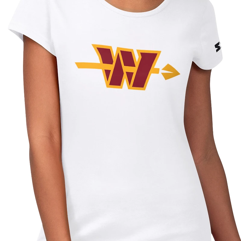 T-shirt Starter blanc pour femmes Washington Commanders Endzone