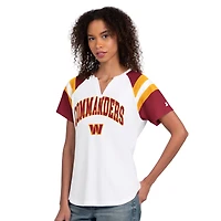 T-shirt à col cranté Starter White Washington Commanders pour femmes