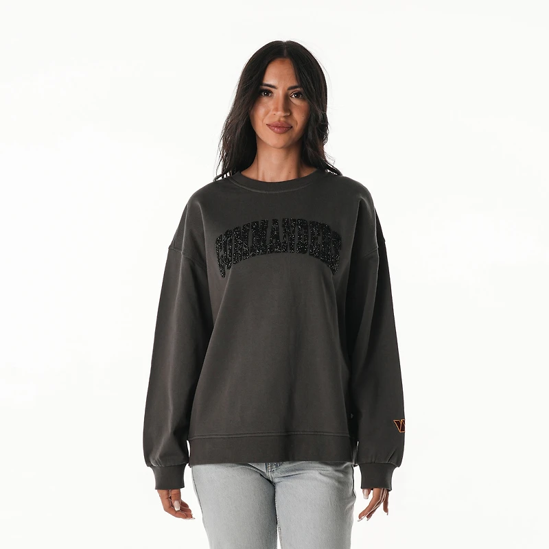 Sweat-shirt ras du cou surdimensionné en cristal de roche pour femme, couleur charbon, Washington Commanders, The Wild Collective