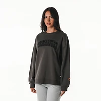 Sweat-shirt ras du cou surdimensionné en cristal de roche pour femme, couleur charbon, Washington Commanders, The Wild Collective