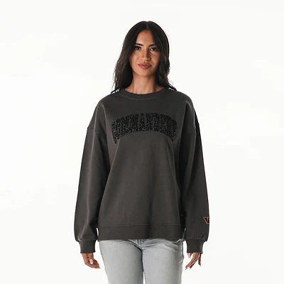 Sweat-shirt ras du cou surdimensionné en cristal de roche pour femme, couleur charbon, Washington Commanders, The Wild Collective