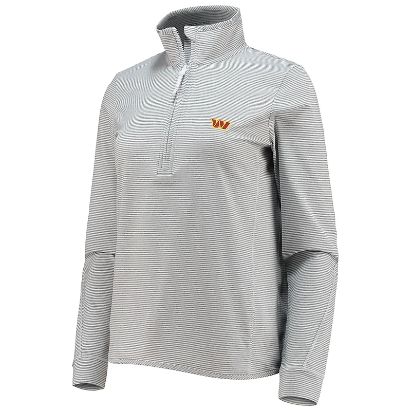 Haut à enfiler demi-zippé Vineyard Vines Washington Commanders Sankaty Shep gris chiné pour femme