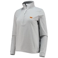 Haut à enfiler demi-zippé Vineyard Vines Washington Commanders Sankaty Shep gris chiné pour femme