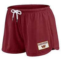 Women's WEAR by Erin Andrews Burgundy Washington Commanders Heavy Rugby Jersey Long Sleeve T-Shirt & Shorts Lounge Set