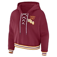 Sweat à capuche lacets bordeaux Washington Commanders pour femme WEAR by Erin Andrews