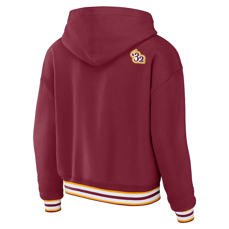 Sweat à capuche lacets bordeaux Washington Commanders pour femme WEAR by Erin Andrews