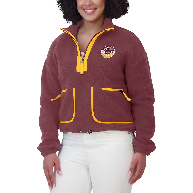 Veste polaire à demi-zip bordeaux Washington Commanders pour femme WEAR by Erin Andrews