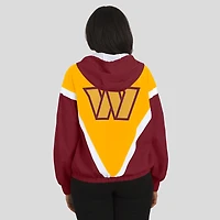 Women's WEAR by Erin Andrews Gold/Burgundy Washington Commanders Retro Crinkle Full-Zip Hoodie Windbreaker