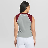 Women's WEAR by Erin Andrews  Heather Gray Washington Commanders Cropped Raglan Tank Top