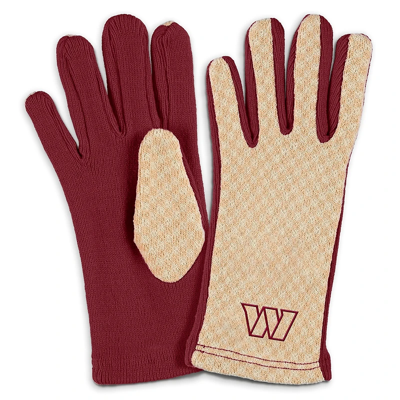 Ensemble écharpe et gants à micro-carreaux ton sur ton WEAR by Erin Andrews Washington Commanders pour femmes