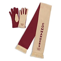 Women's WEAR by Erin Andrews Washington Commanders Tonal Microcheck Scarf & Glove Set
