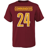 T-shirt avec nom et numéro de joueur principal Antonio Gibson Burgundy Washington Commanders pour jeunes
