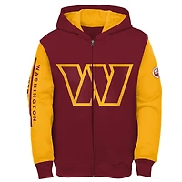 Youth Burgundy/Gold Washington Commanders Poster Board Full-Zip Hoodie