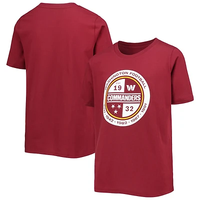 T-shirt bourgogne Washington Commanders Secondary Logo pour jeune