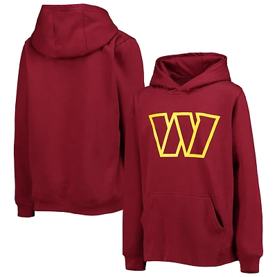 Sweat à capuche bordeaux avec logo de l'équipe Washington Commanders pour jeune