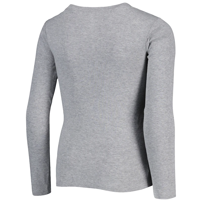Ensemble de nuit gris chiné avec t-shirt à manches longues et pantalon l'équipe football Washington pour jeune