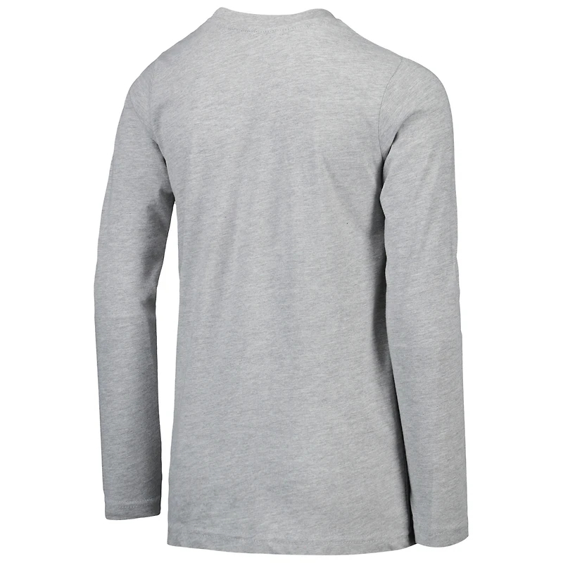 T-shirt à manches longues en tête-à-tête des commandants de Washington gris chiné pour jeunes