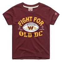 T-shirt en mélange de trois matières, style bordeaux, hommage aux jeunes Washington, avec le logo Old DC.