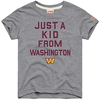 T-shirt gris a trois mélanges Just Kid des Washington Commanders en hommage aux jeunes