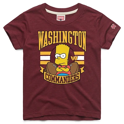 T-shirt bordeaux Tri-Blend des Washington Commanders Youth Homage x Les Simpson