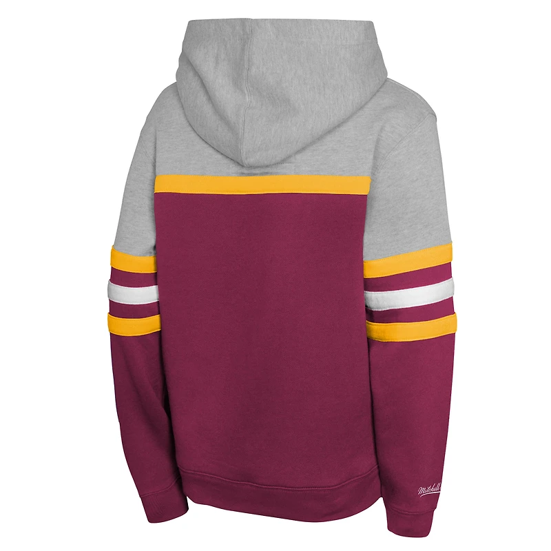Youth Mitchell & Ness Burgundy Washington Commanders Throwback Head Coach Pullover Hoodie