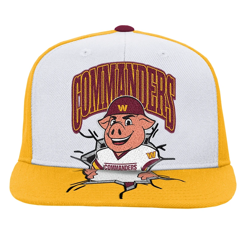Youth Mitchell & Ness White Washington Commanders Team Mascot Snapback Hat