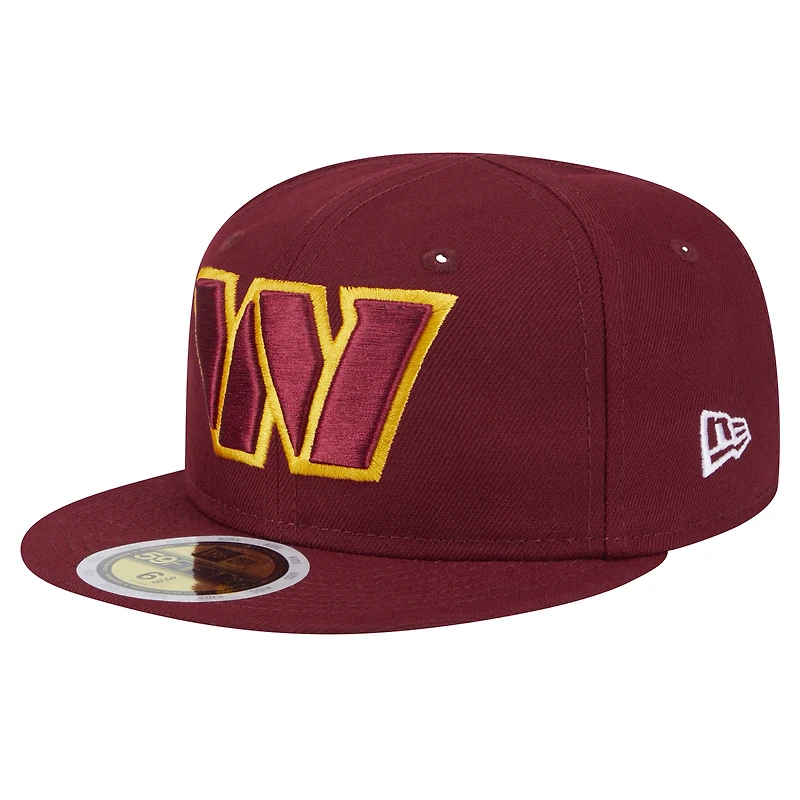 Casquette ajustée Washington Commanders Main 59FIFTY bordeaux New Era pour jeunes
