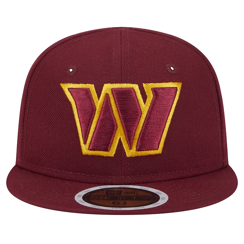 Casquette ajustée Washington Commanders Main 59FIFTY bordeaux New Era pour jeunes