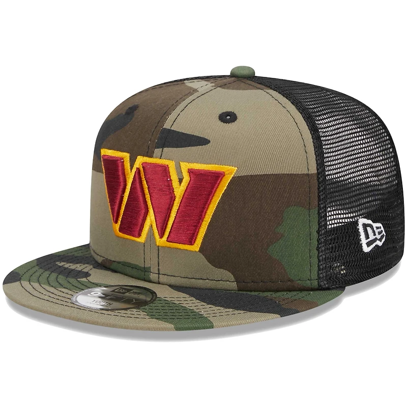 Youth New Era Camo Washington Commanders Main Trucker 9FIFTY Snapback Hat