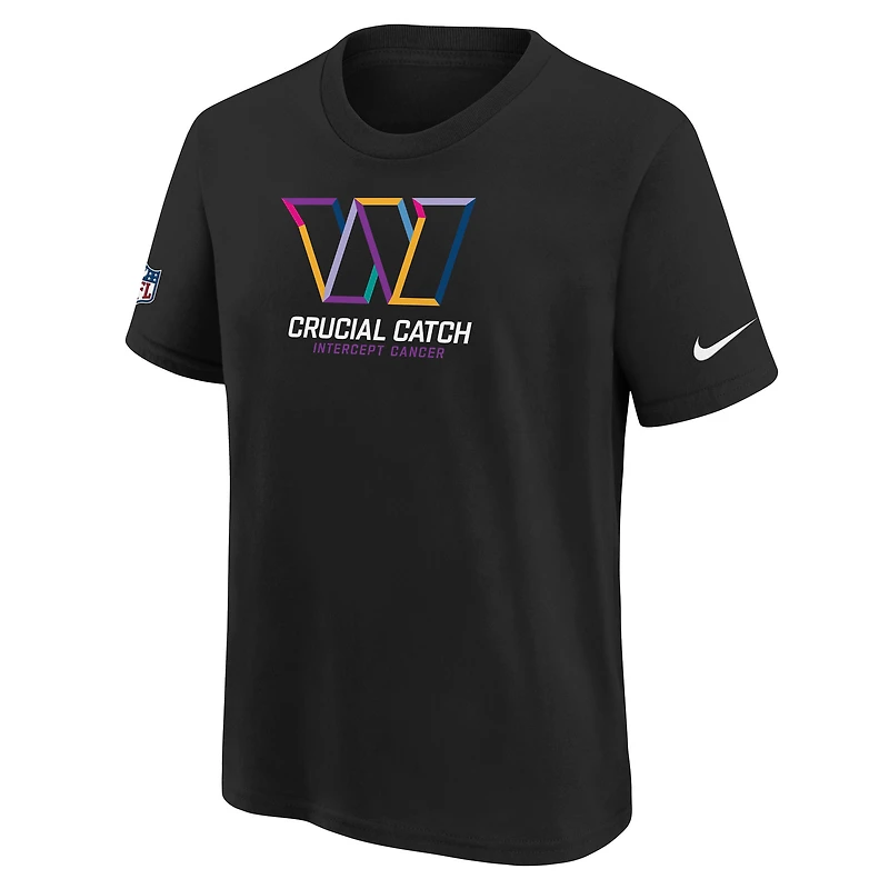 T-shirt Nike noir pour jeunes Washington Commanders NFL Crucial Catch Tri-Blend 2024