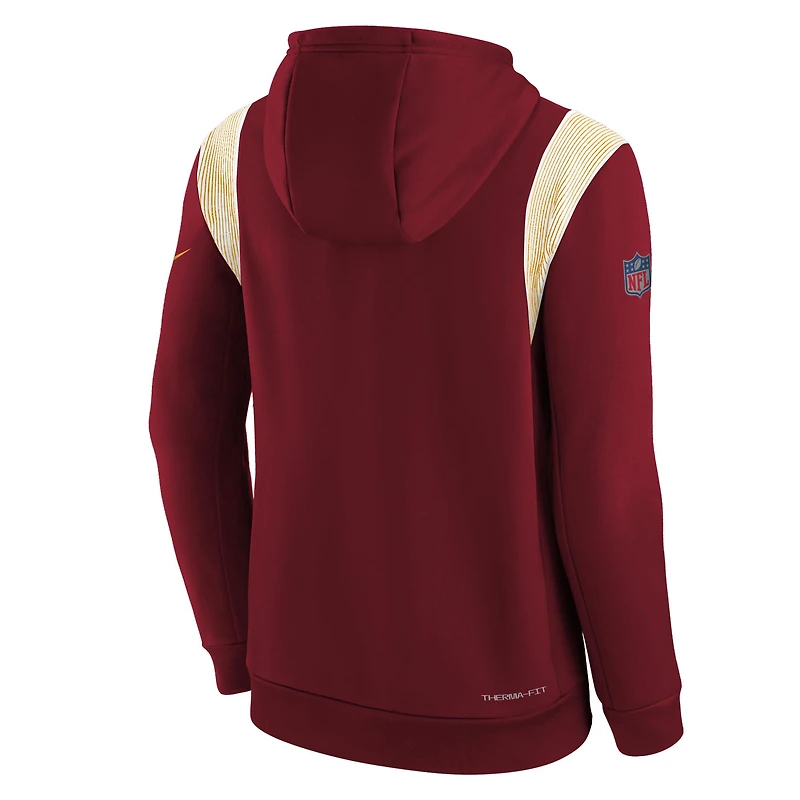 Youth Nike Burgundy Washington Commanders Sideline Fleece Performance Pullover Hoodie