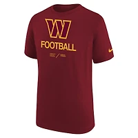 T-shirt de performance Nike Washington Commanders Sideline Legend bourgogne pour jeune