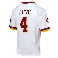 Maillot Nike Frankie Luvu blanc pour jeunes des Washington Commanders, édition Super Bowl
