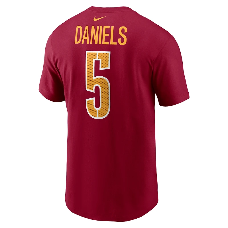 T-shirt Nike pour jeunes Jayden Daniels avec nom et numéro Washington Commanders Fuse Bordeaux
