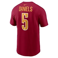 T-shirt Nike pour jeunes Jayden Daniels avec nom et numéro Washington Commanders Fuse Bordeaux