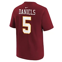 Youth Nike Jayden Daniels Burgundy Washington Commanders Name & Number T-Shirt