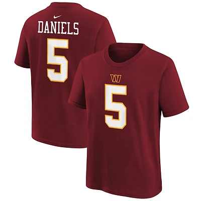 Youth Nike Jayden Daniels Burgundy Washington Commanders Name & Number T-Shirt