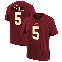Youth Nike Jayden Daniels Burgundy Washington Commanders Name & Number T-Shirt