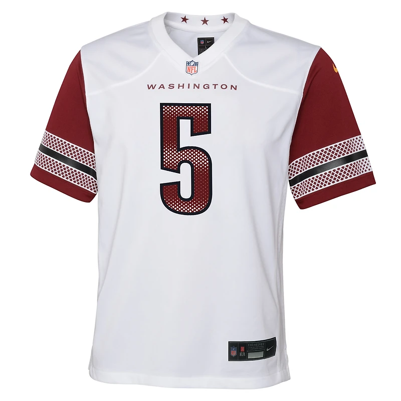 Maillot de match Nike Jayden Daniels blanc des Washington Commanders pour jeunes