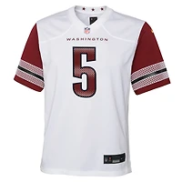 Maillot de match Nike Jayden Daniels blanc des Washington Commanders pour jeunes