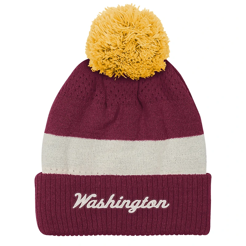 Youth Outerstuff  Burgundy Washington Commanders Modern Fan Cuffed Knit Hat with Pom