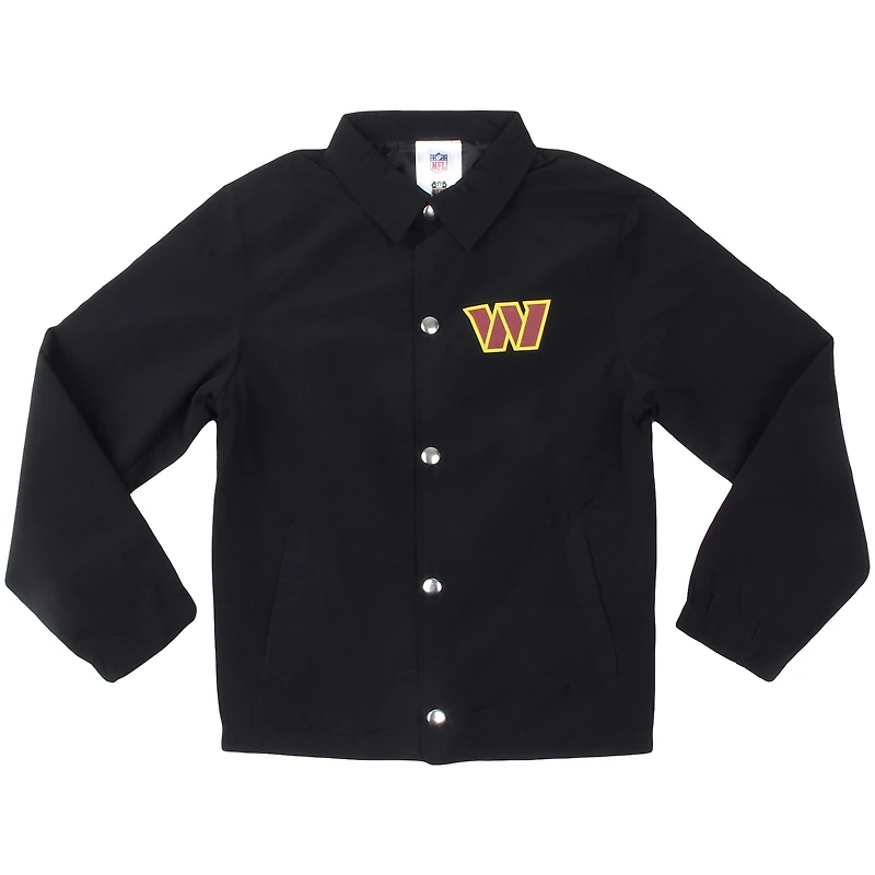 Youth Wes & Willy  Black Washington Commanders T Buck's Full-Snap Coaching Jacket